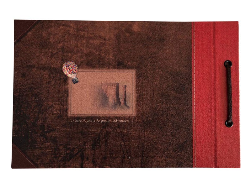 LINKEDWIN Our Adventure Book, Leather Cover with Convex Words, Up Themed Vintage Scrapbook Album, Wedding Guest Book, 11.6 x 7.5 inch, Retro Craft Cardstock, 60 Pages - Image 5